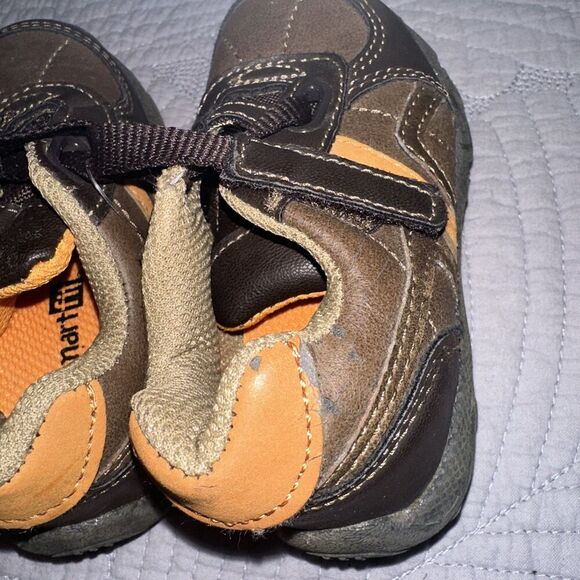 Smart Fit Brown & Orange Toddler Boy Easy‎ On Shoes, Size 5 - Picture 4 of 6